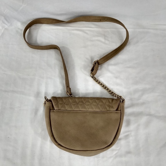 CHARMING CHARLIE Satchel Wallet Taupe w/Chains - Picture 2 of 8